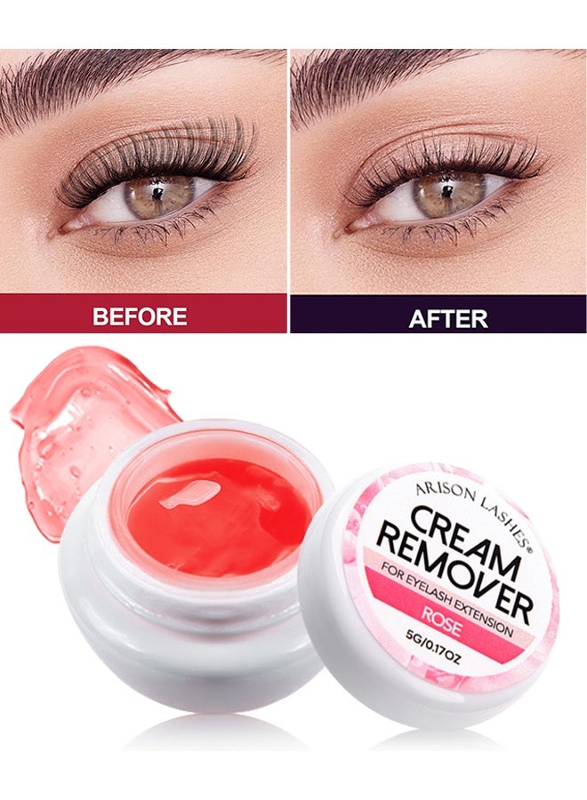 أريسون لاشز كريم إزالة تركيب الرموش 5 جرام، مزيل تركيب الرموش يذوب بقوة لإزالة لصق الرموش، منخفض التهيج للبشرة الحساسة (وردي) - Image 1